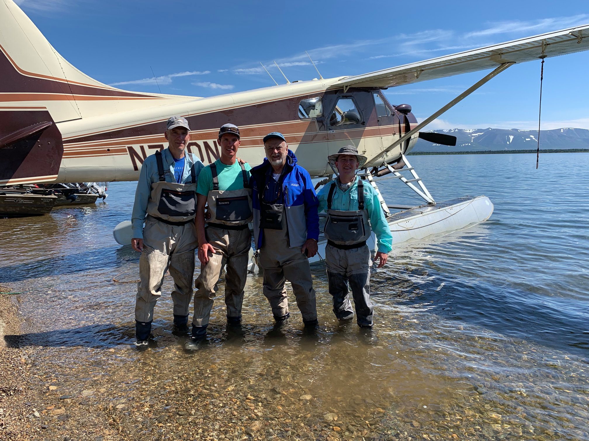 Float plane on a remote alpine lake
