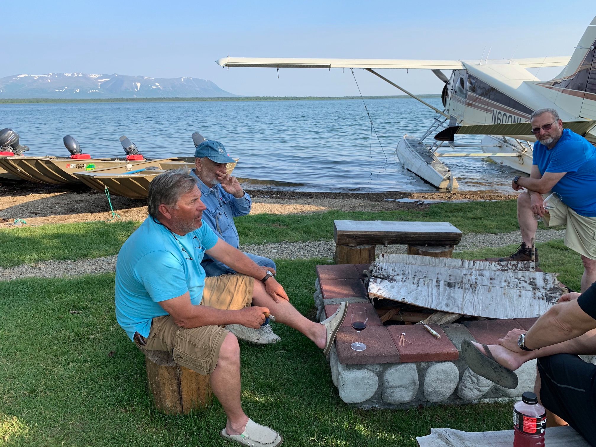 Pilot at the controls of a floatplane