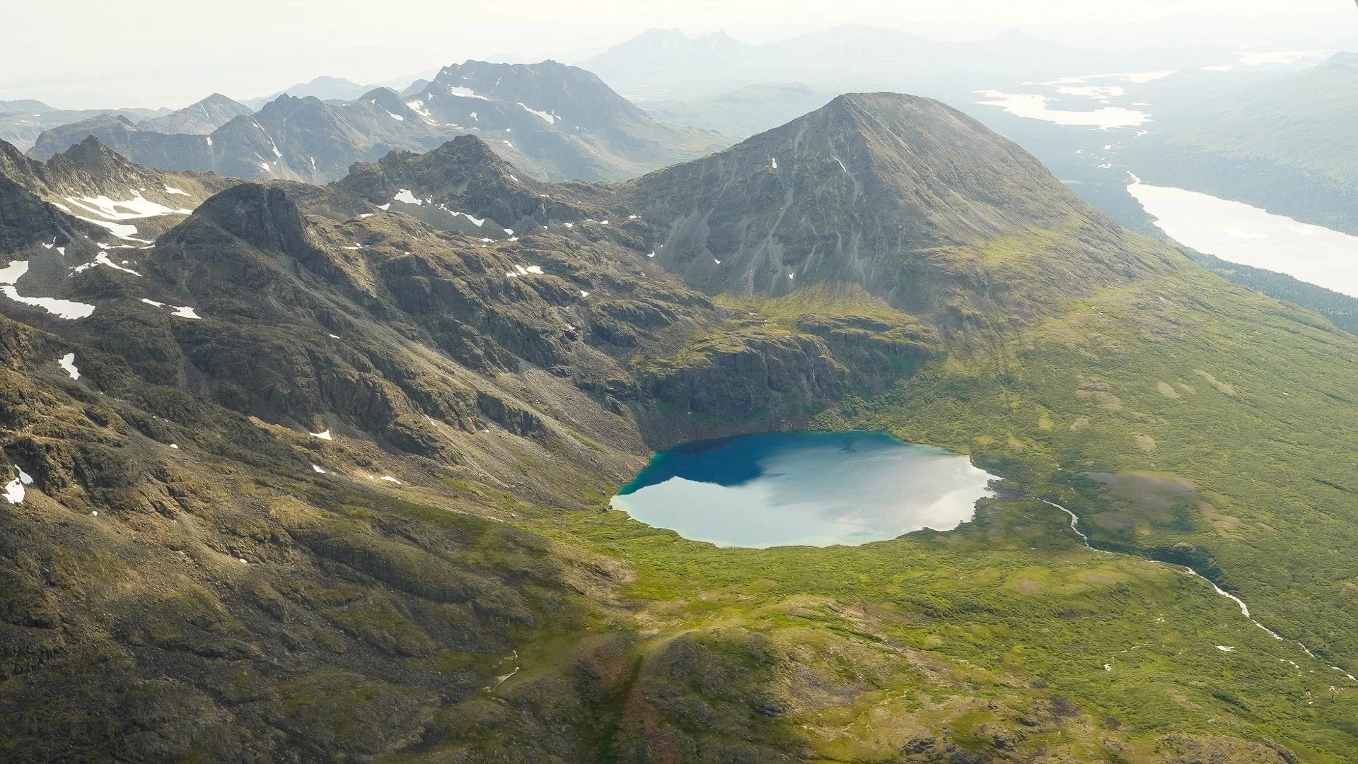 Aerial view from floatplane over Alaska mountain range — 2019