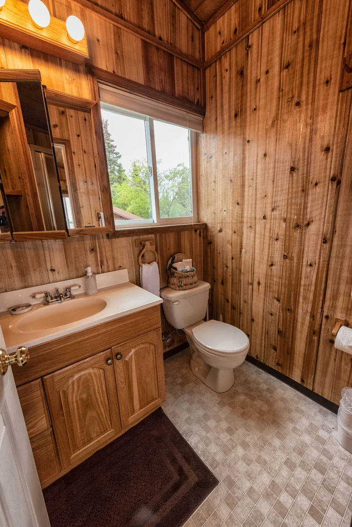 Private glass door shower
